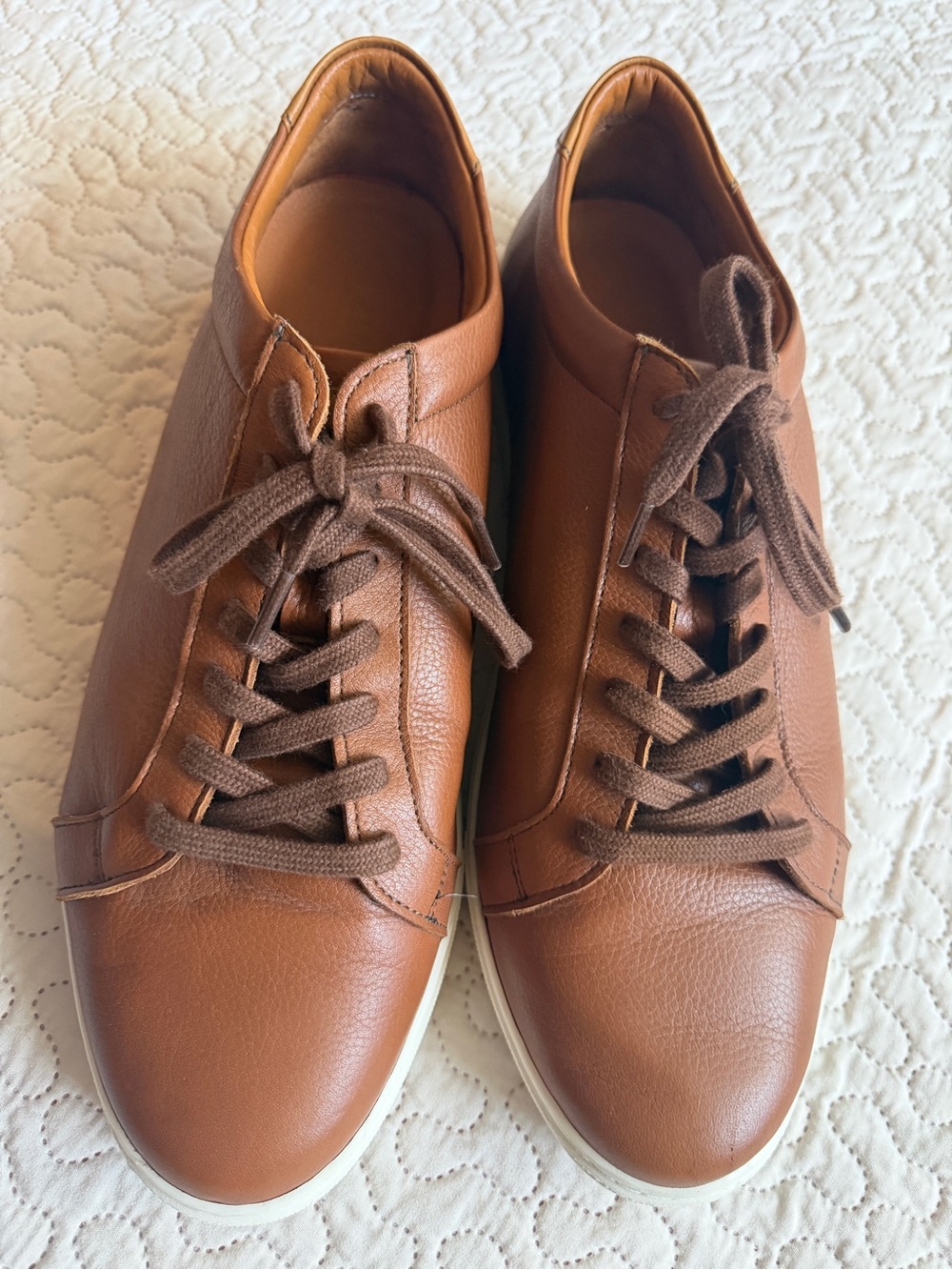 Allen Edmonds Courtside 3578 Men’s 12 E Walnut Brown Leather Sneakers Shoes